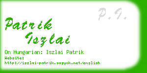 patrik iszlai business card